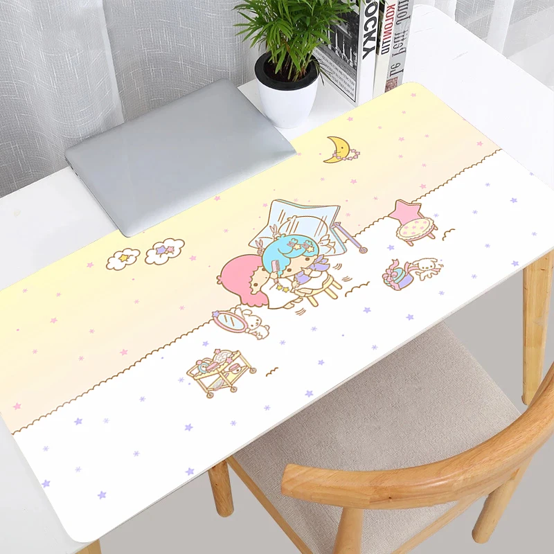 마우스 패드 애니메이션 카페 대형 PC 게이머 컴퓨터 마우스패드 리틀 트윈 스타 바르밀로 키보드 게임 액세서리 확장형 데스크 매트