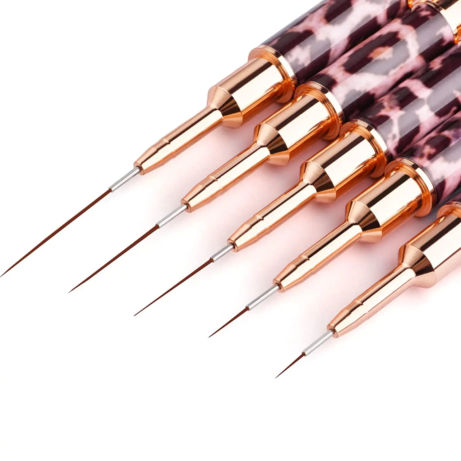 Nail Art Pinsel mit Leopardenmuster, Doppelkopf, Nail Art Liner Pinsel, Streifen, Zeichnen, Malen, Nageldesign-Pinsel, längliche Details – Detail 4