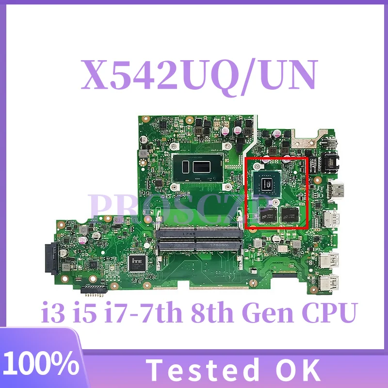 

X542UQ/UN For ASUS A580U X542UA X542UAR X542UN/UQR X542UPR FL8000U X542UR/URR X542UF X542URV Motherboard i3 i5 i7 CPU Mainboard
