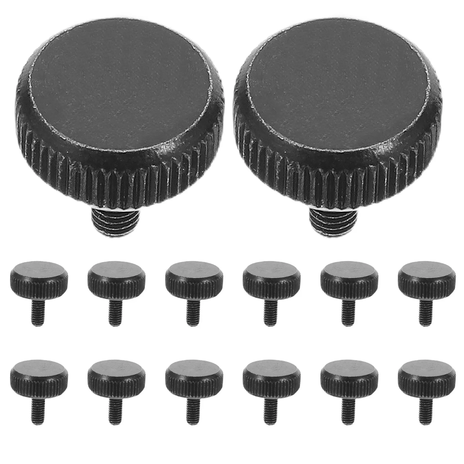30Pcs Computer Case Screws Carbon Steel Hand-Twisted Thumb Screws Desktop Pc Installation Fasteners Black