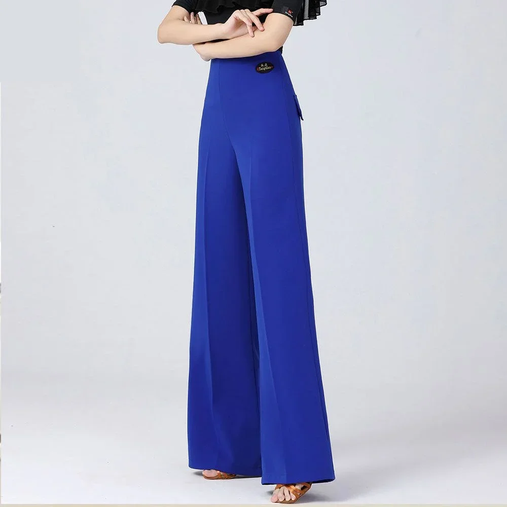 

Брюки для современной танцевальной вечеринки с высокой талией, оригинальные карнавальные женские костюмы, джазовая однотонная балетная одежда, европейская одежда, использование на пуговицах