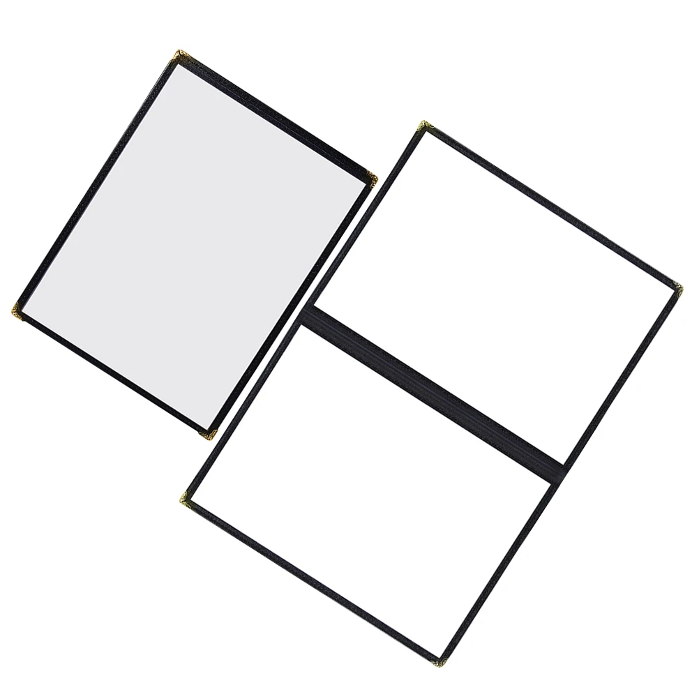 

2Pcs Recipe Folder Restaurant Supplies Portable Menu Book Clear PVC Binder Holder Kitchen Bar Cafe Use Storage Solution