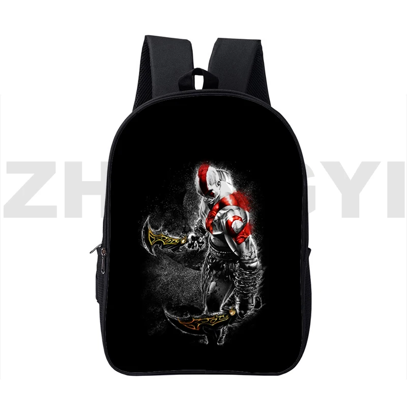 3d homens dos desenhos animados impressão kratos simples mochila moda lona god of war mochilas para adolescentes meninas portátil viagem sacos de lazer