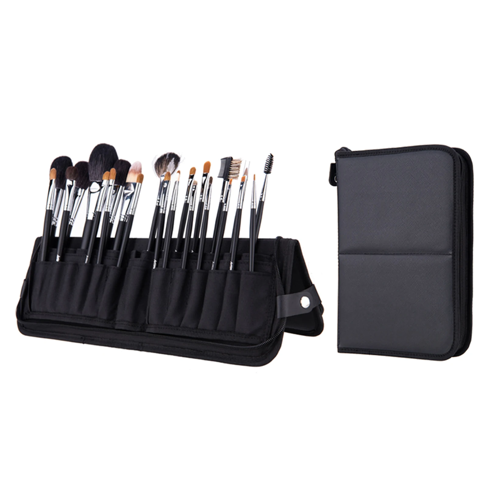 Makeup Brushes Organizer Bag Zipper Design Stand up Dust Proof Foldable Pouch Cosmetic Case for Eyeshadow Brush Eyebrow Pencil