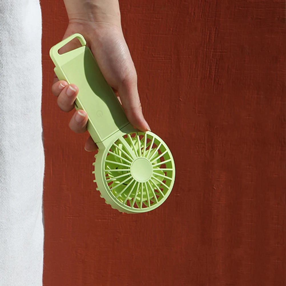 

Usb Handheld Folding Mini Portable Home Office Fan With Hook Durable Abs Metal Lightweight Small Fan For School