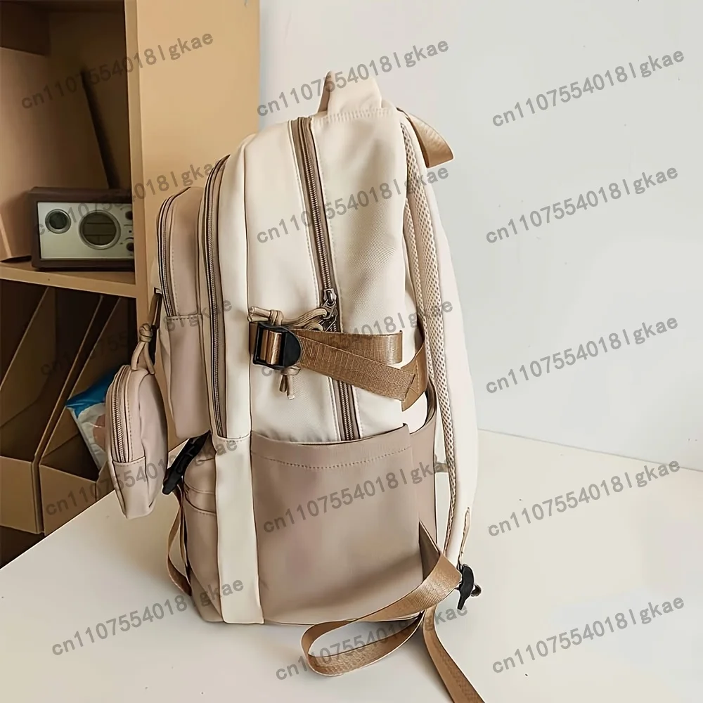 New Color-Blocking Casual Backpack with a College Style, Featuring Letters, a Versatile Design for Men.