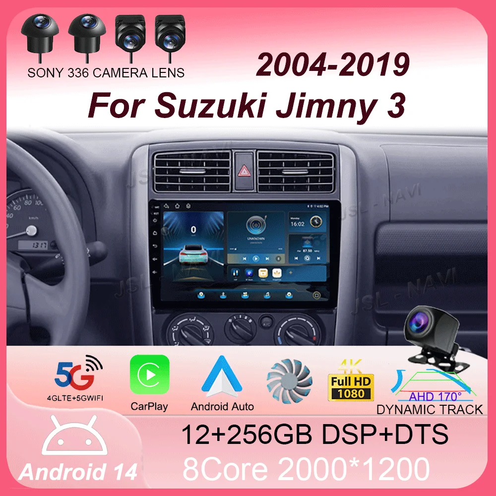 

Android 14 для Suzuki Jimny 3 2005-2019 Автомобильный радиоприемник Мультимедийный видеоплеер Навигационный стерео GPS Без 2din 2 din DVD