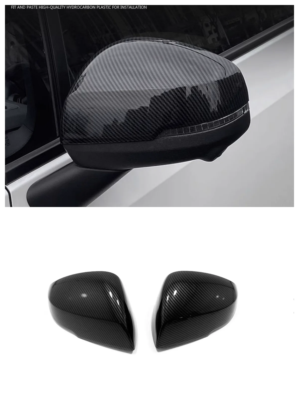 

Suitable for 2022 GAC Aion Y rearview mirror cover ABS decoration Auto Parts carbon fibre Bright black 2 piece set