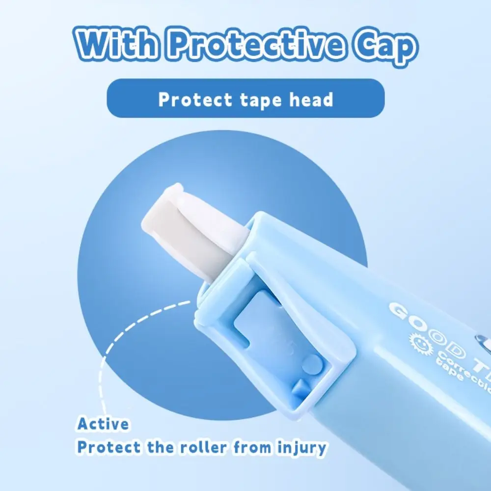6PCS/Set Silent Correction Tape Gradient Color Large Capacity Silent Coating Tape Pen Shape Correction Band School Office