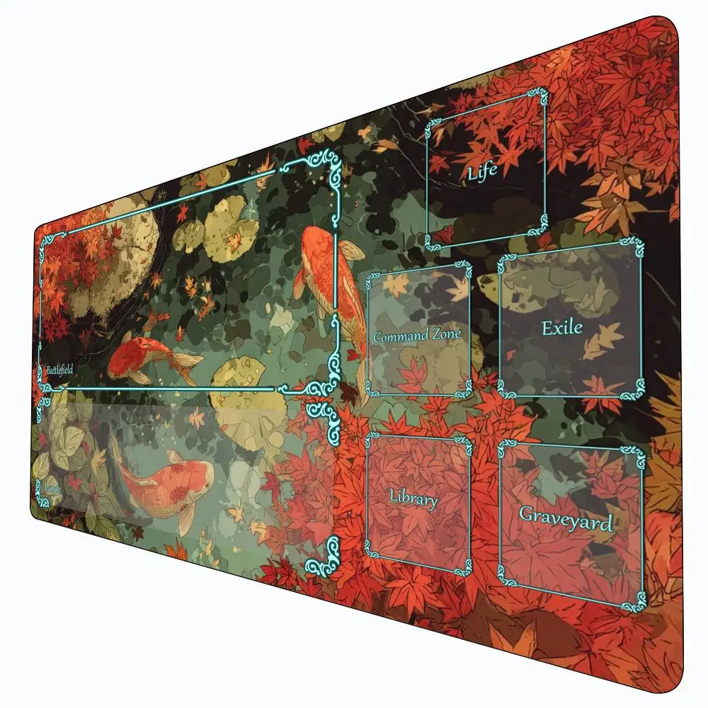 الفن الجمالي كوي الأسماك نمط MTG Playmat ماجيك بطاقة معركة حصيرة عدم الانزلاق دائم 35X60 سنتيمتر قائد Playmat tapete ماجيك mtg #2