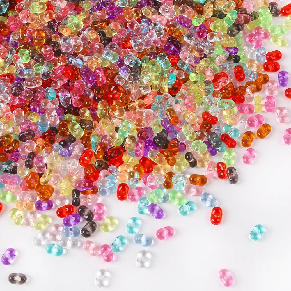 10g 4x6mm Acrylic Peanut Spacer Seed Beads Transparent Color Loose Beaded For Jewelry Making DIY Phone Chain Kaychain Accessorie