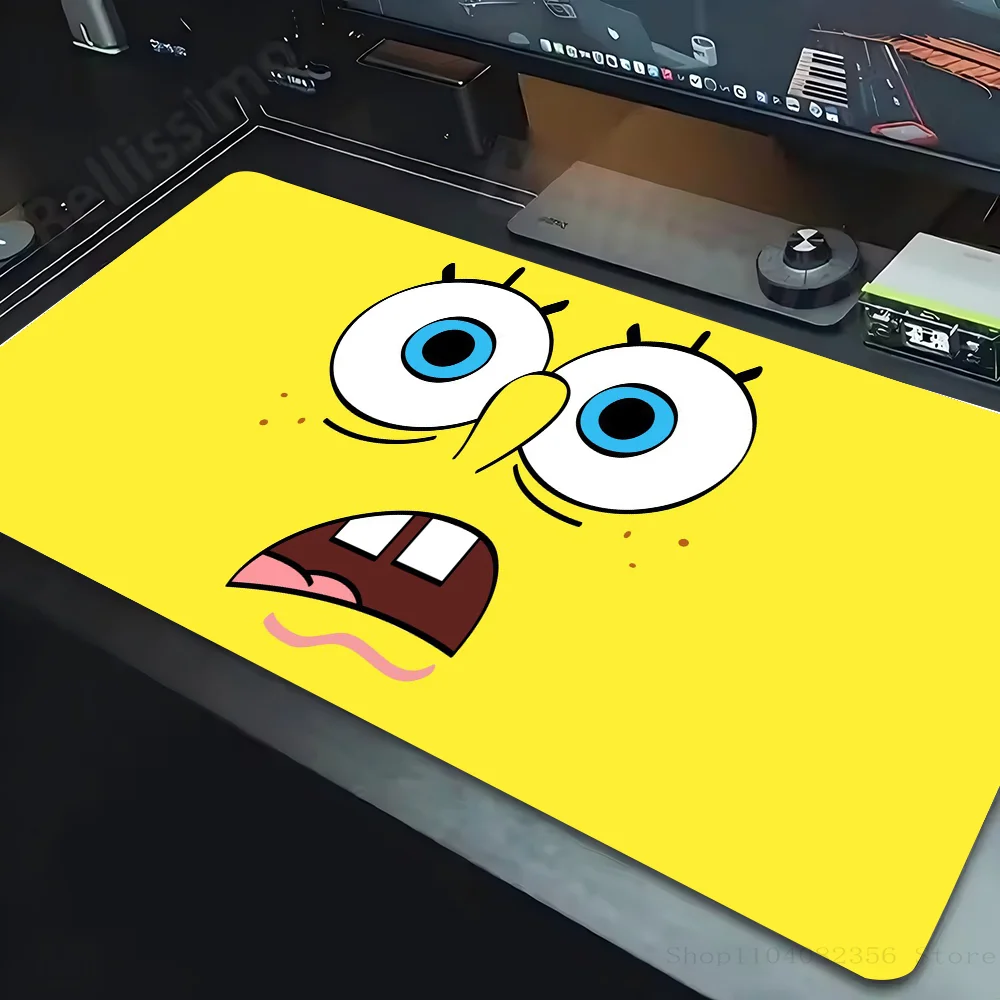 S-SpongeS-Bobs Face Mousepad Non-slip Suitable For Office Computers Laptops E-sports Game Desk Mats XXL Keyboard