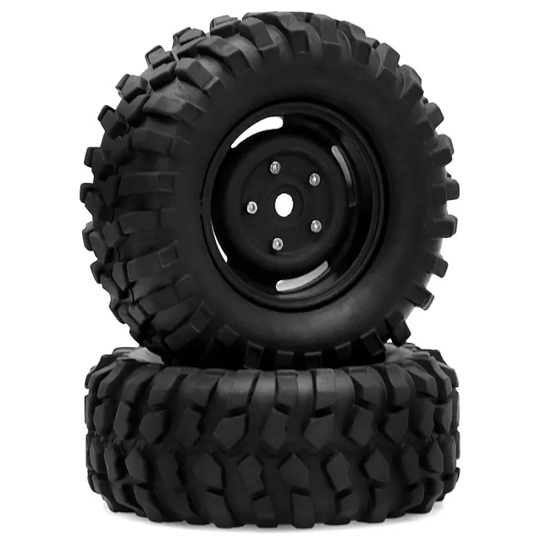 

1.9 Inch RC Crawler Tires & Rims Set for SCX10 D90 TRX4 - 95mm Soft Rubber Treads with Deep Lugs 12mm Hex - Unbonded