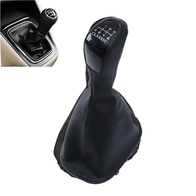 Car Shift Gear Stick Dust-proof Cover Manual Handbrake Gaiter Shift Boot Black PU Leather Boot Scratch Proof Cover Forbenz