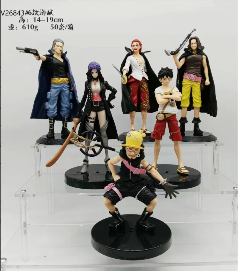 1Set/6pcs Anime One Piece Luffy Figure BECKMAN Usopp Yasopp Shanks  PVC Action Figures Model Collectible Toys for Children Gift