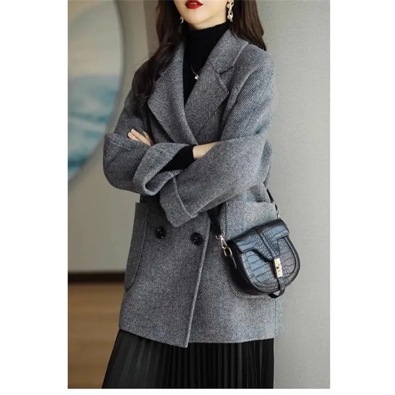 Anzug Kragen Temperament Woolen Mantel frauen Herbst Und Winter Lose Koreanische Dünne Vielseitig Gute Qualität Blazer Jacke A375