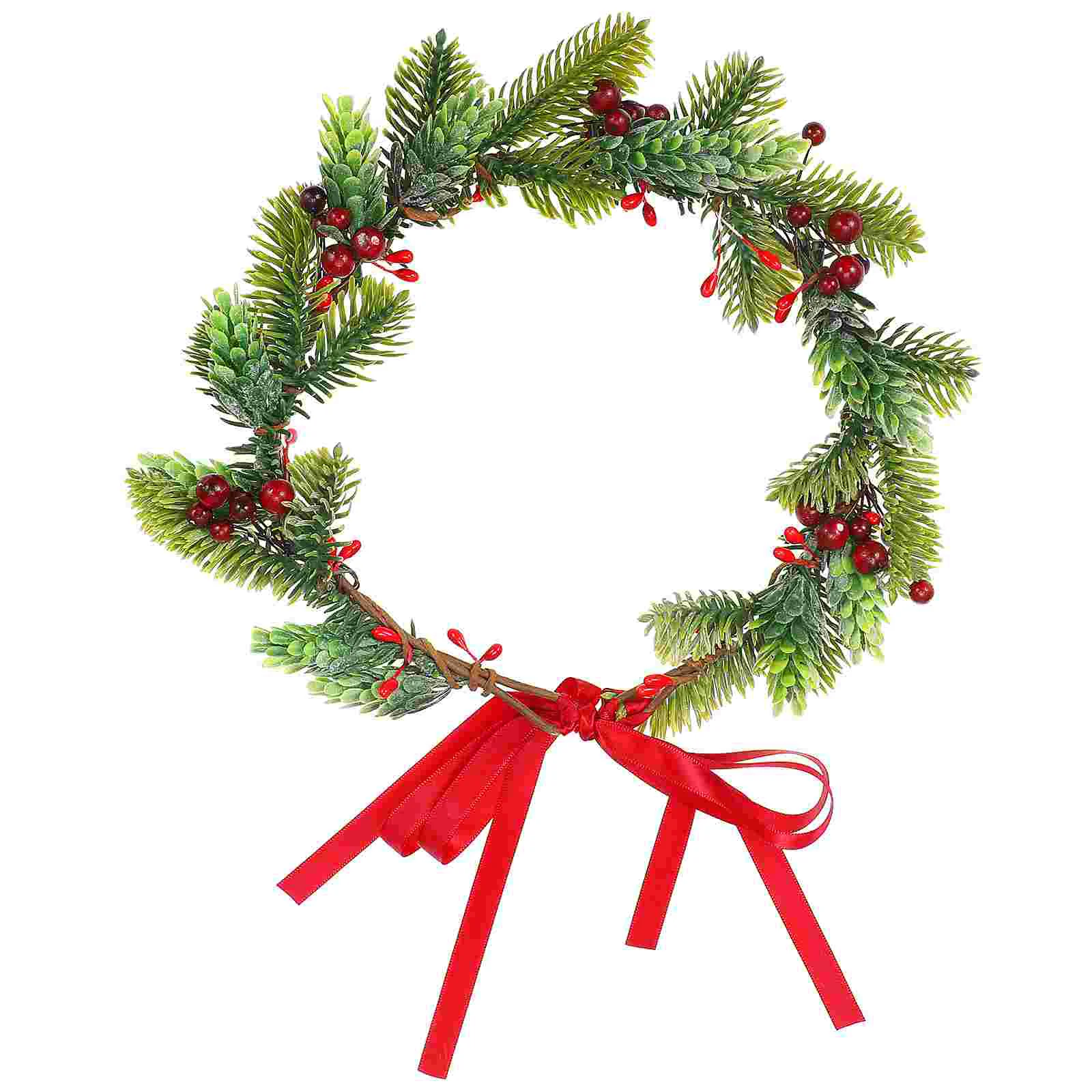 Creative Headwrap Christmas Garland Simulation Leaves Wreath Decorations Ribbon Headdress Festival Headwear Women's Tree