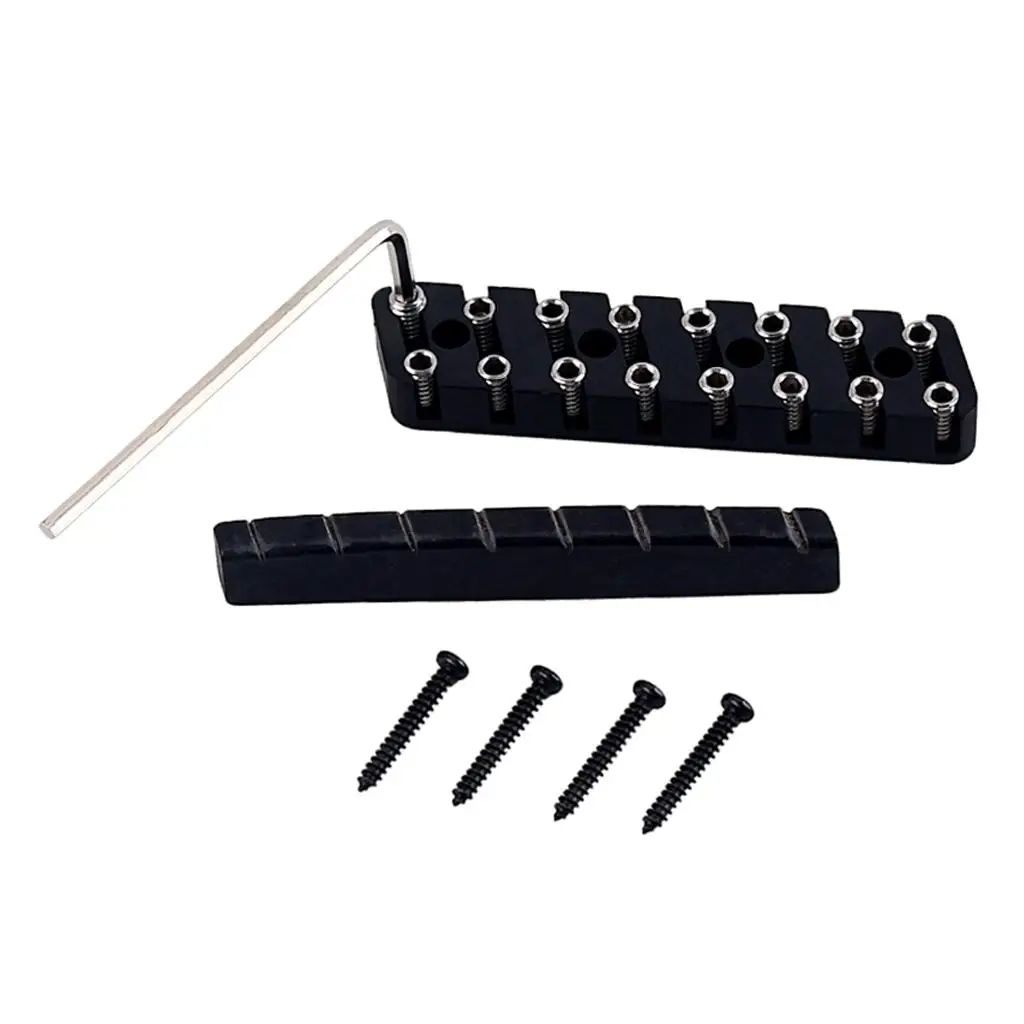 

Гитарный мост безголовой гитары, набор костяных гаек с прорезями, медное седло для электрогитар и запасных частей