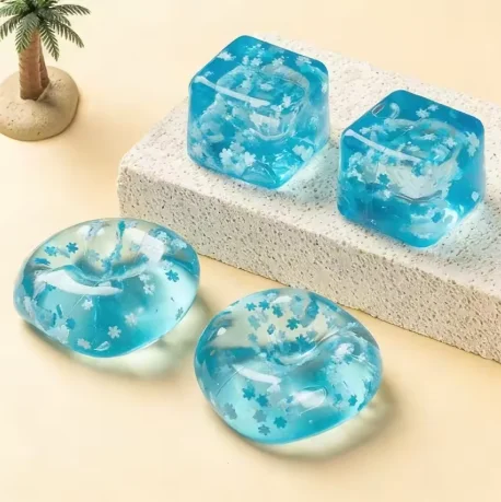 Squishy Snowflake Ice Cubes Slow Rising Sensory Squeeze Toy Soft Ice Cubes Stress Relief Fidget Toy Hand Exercise Calming Tool