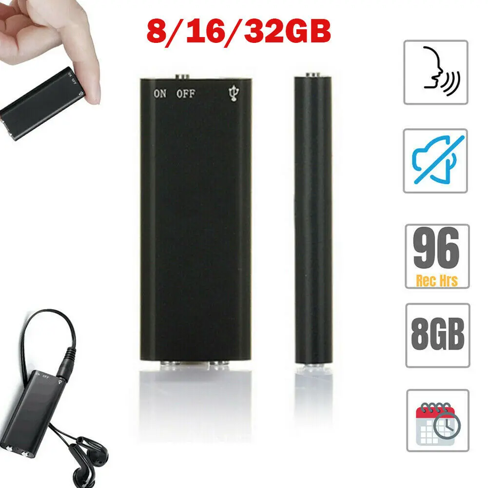 4-64GB Tiny Digtal Voice Recorder Espia Mini Sound Portable Voice Activated Dictaphone Noise Reduce Recording MP3 Player