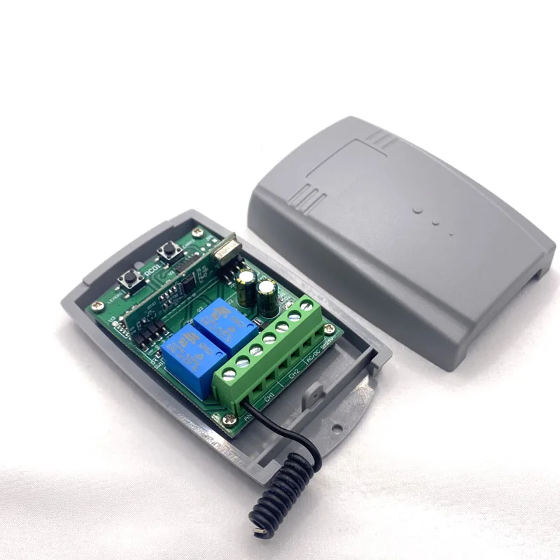 

2CH 433mhz/433.92mhz Garage Door Opener Gate Receiver Universal 10A Multi-brand Controller Switch Fixed Rolling Code