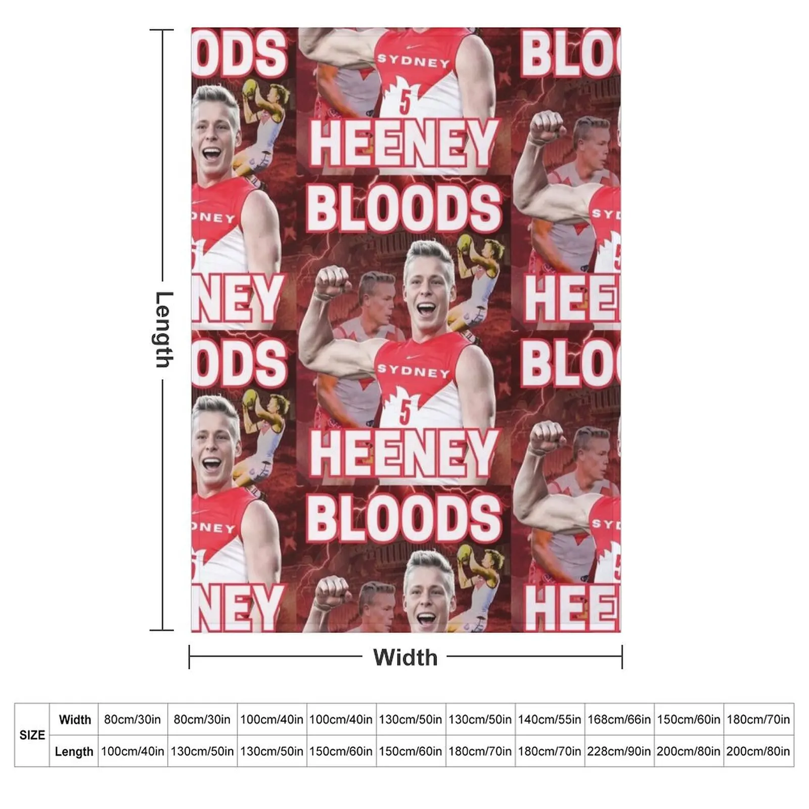 Isaac Heeney Sydney Swans Afl Football Throw Blanket couch cozy soft plush fuzzy picnic outdoor blanket