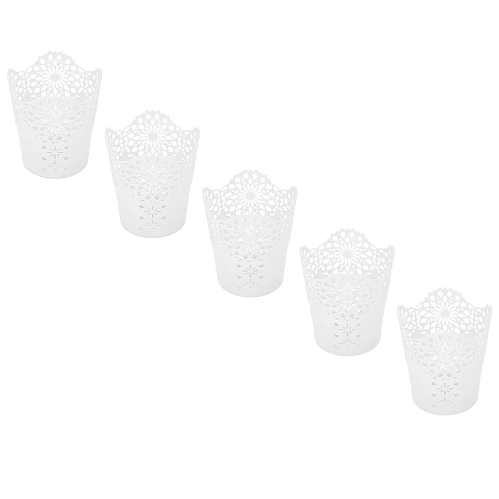 

5Pcs Pen Storage Basket Hollow Creative Design Plastic Desktop Organizer Pencil Holder Container Stationery Storage