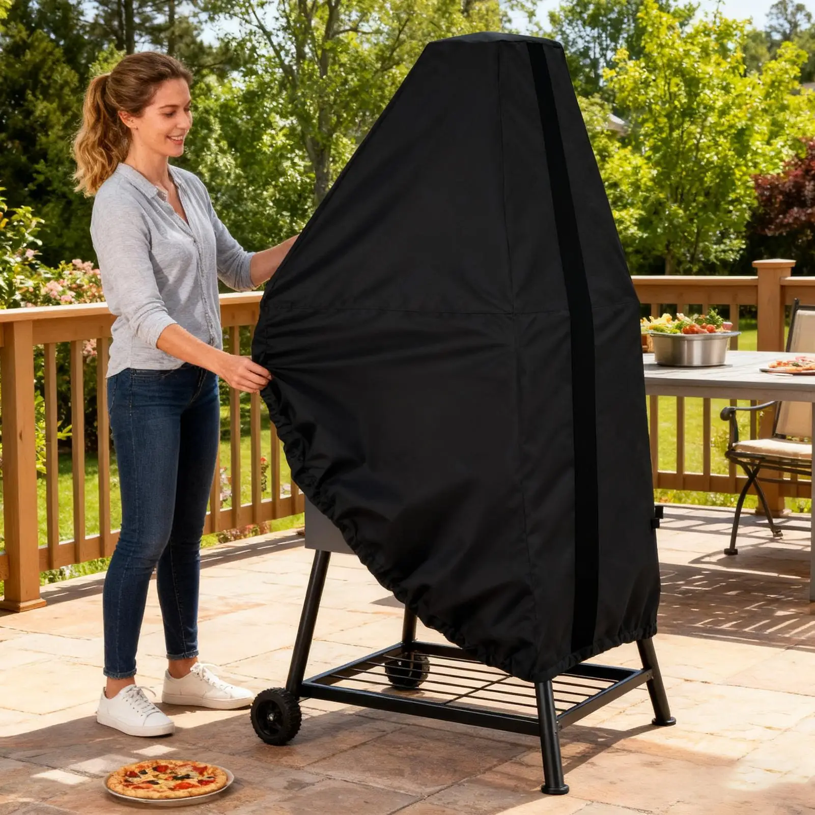 

Чехол для духовки для пиццы, водонепроницаемая ткань Оксфорд 600D, портативный уличный гриль, защитный чехол для духовки, кемпинга, открытый сад, аксессуар для барбекю