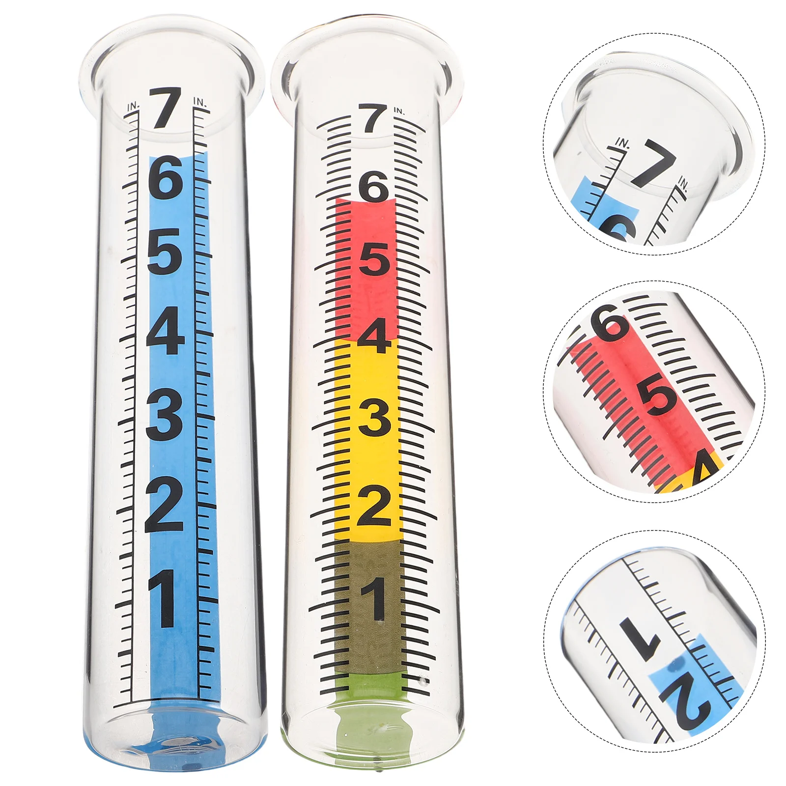 

2Pcs Rain Gauge Glass Tube High Borosilicate Durable Outdoor Garden Yard Irrigation Accurate Rainfall Measuring Device