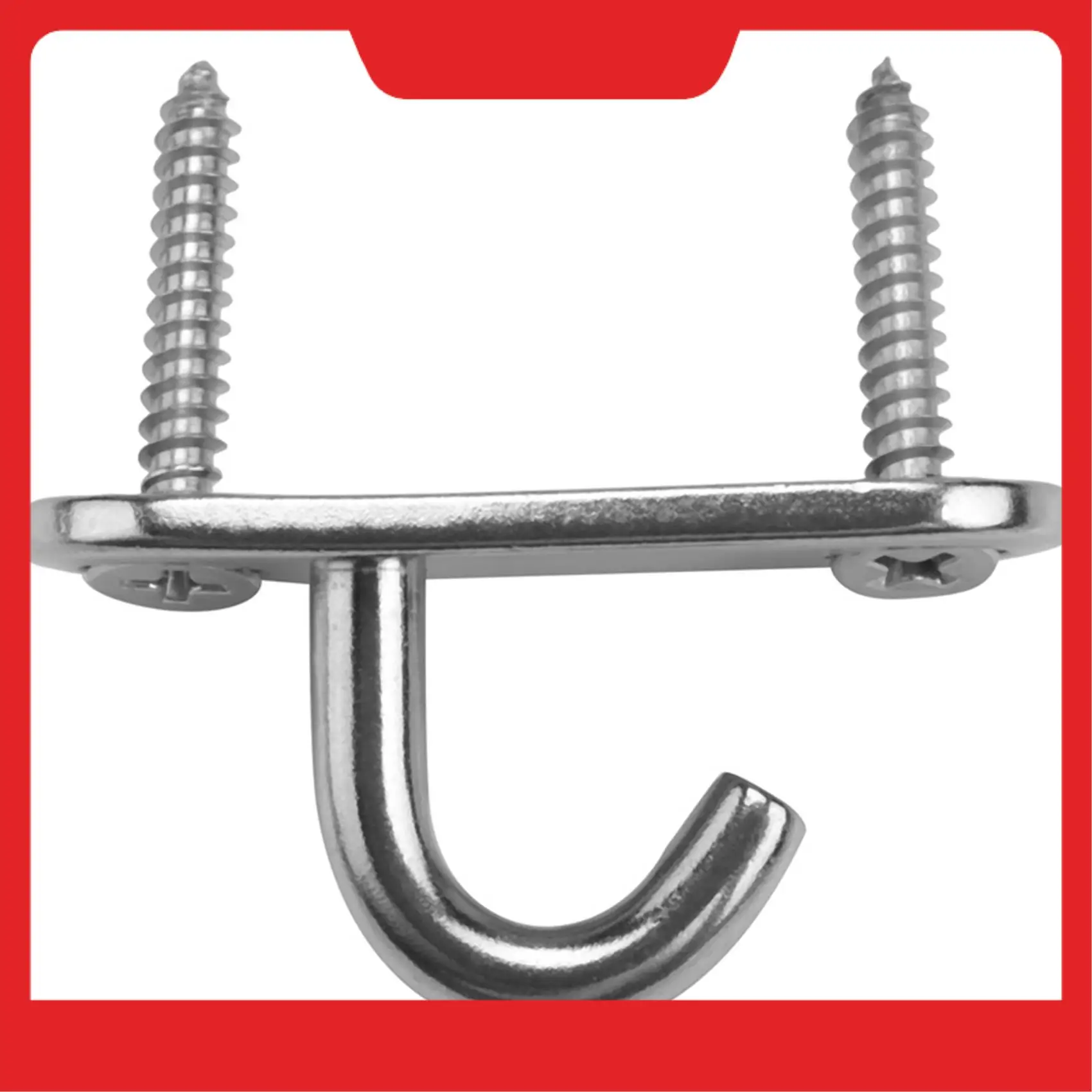 6 Pack Stainless Steel Ceiling Hooks M5 Oval Open Hooks Pad Eye Plate Anchor Screw Wall Mount Hook For Plant Basket