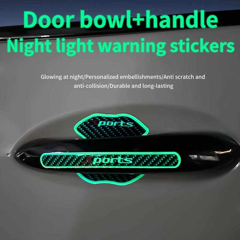 Car door bowl handle scratch-resistant stickers universal luminous door handle paint protective film protective stickers decorat