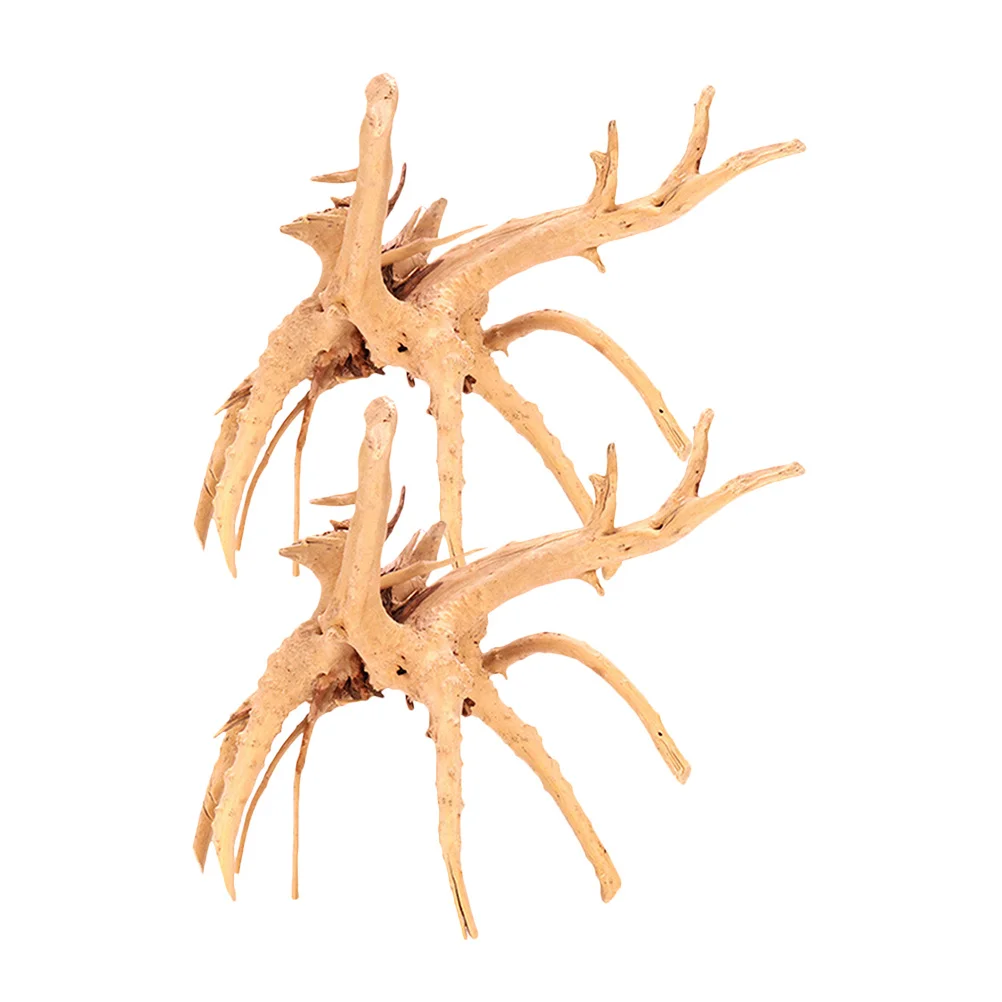 

2pcs Natural Craft For Aquarium Fish Tank Decor Reptile Cage Landscape Ornament Spider Wood Lizard Supply