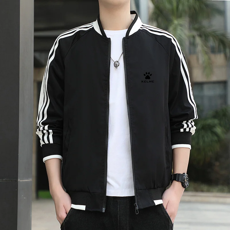 Striped jacket men\'s trench coat 2024 spring and autumn new coat youth blazer cycling baseball uniform