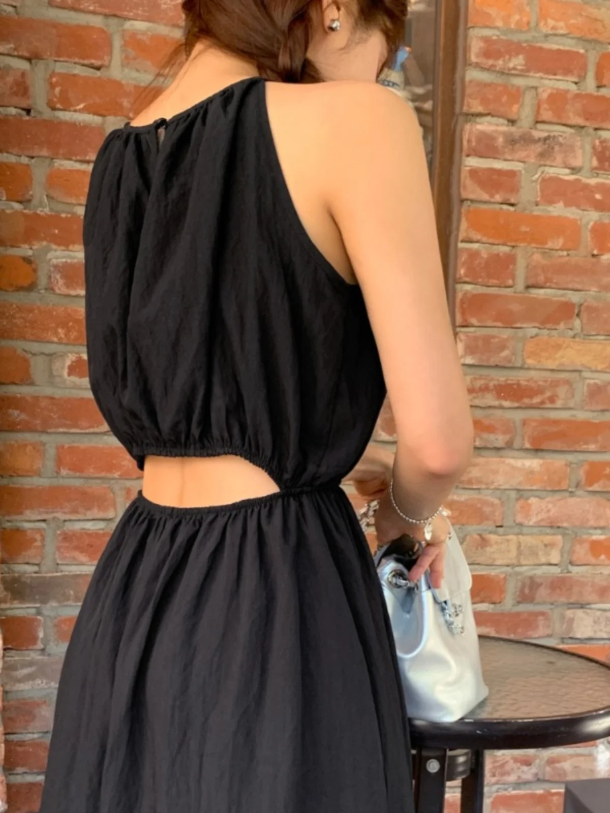 Chique zomer casual eenvoudig ontwerp uitgehold bal taille cinched Svel Neline Dr damesvest Dr Koreaanse Sle...