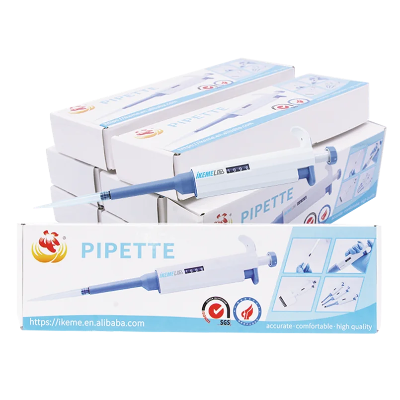 Hot Sales IKEME Laboratory Pipette Adjustable Single Channel Digital Micropipette With Pipette Tips 2022