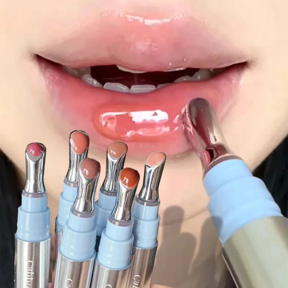 ضوء الماء الزجاج ملمع الشفاه رئيس معدني الجليد الماس جوهر الشفاه تينت مرآة تقليل تجاعيد الشفاه مرطب الشفاه البرقوق الرعاية جديد #1