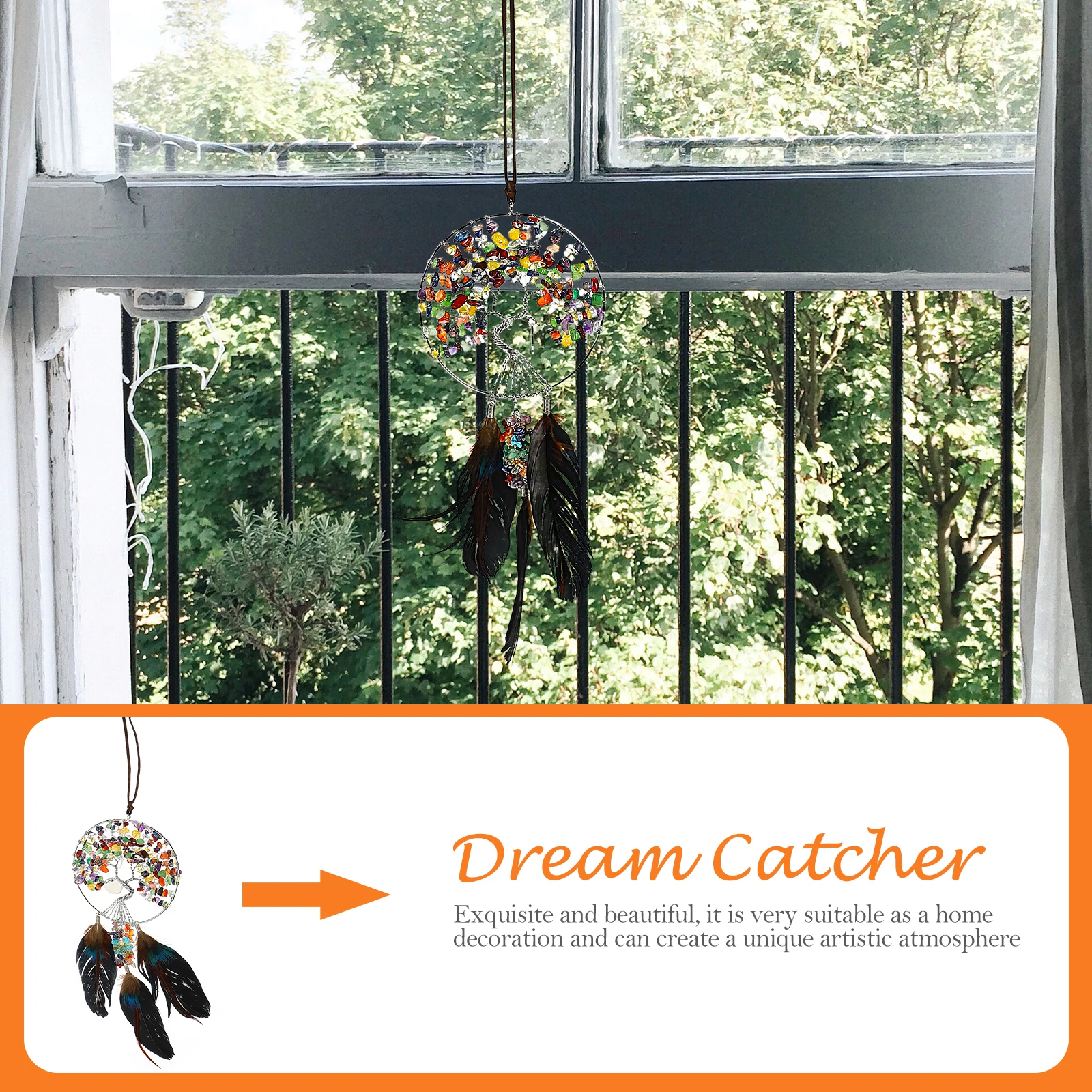 

Изысканное украшение с кристаллами любви, Ловец снов, дерево жизни, настенный кулон, подвесной нить для спальни, домашний декор, романтическая атмосфера