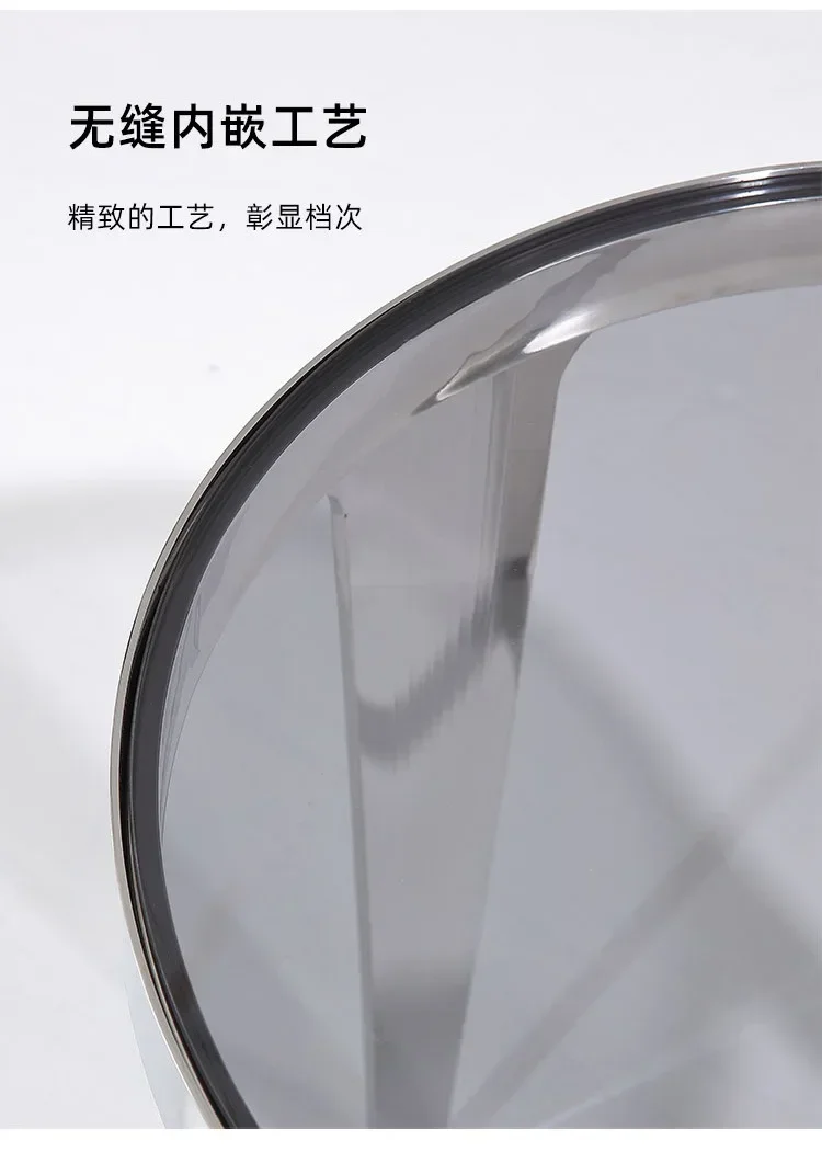 Итальянский минималистичный круглый журнальный столик из нержавеющей стали для гостиной, светильник из закаленного стекла, роскошный дизайнер высокого класса