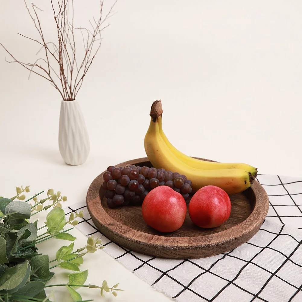 Wooden Tray Fruit Storage Trays Candle Holder Multi-purpose Tray Coffee Table Organizer Candle Holder Tray for Farmhouse Kitchen