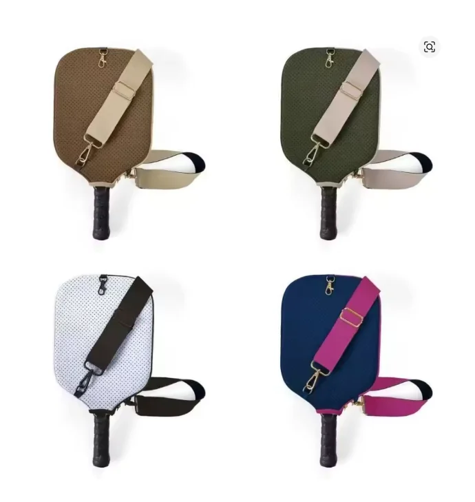 

Breathable Neoprene Pickleball Paddle Cover, with Zipper Side Pocket & Adjustable Shoulder Strap