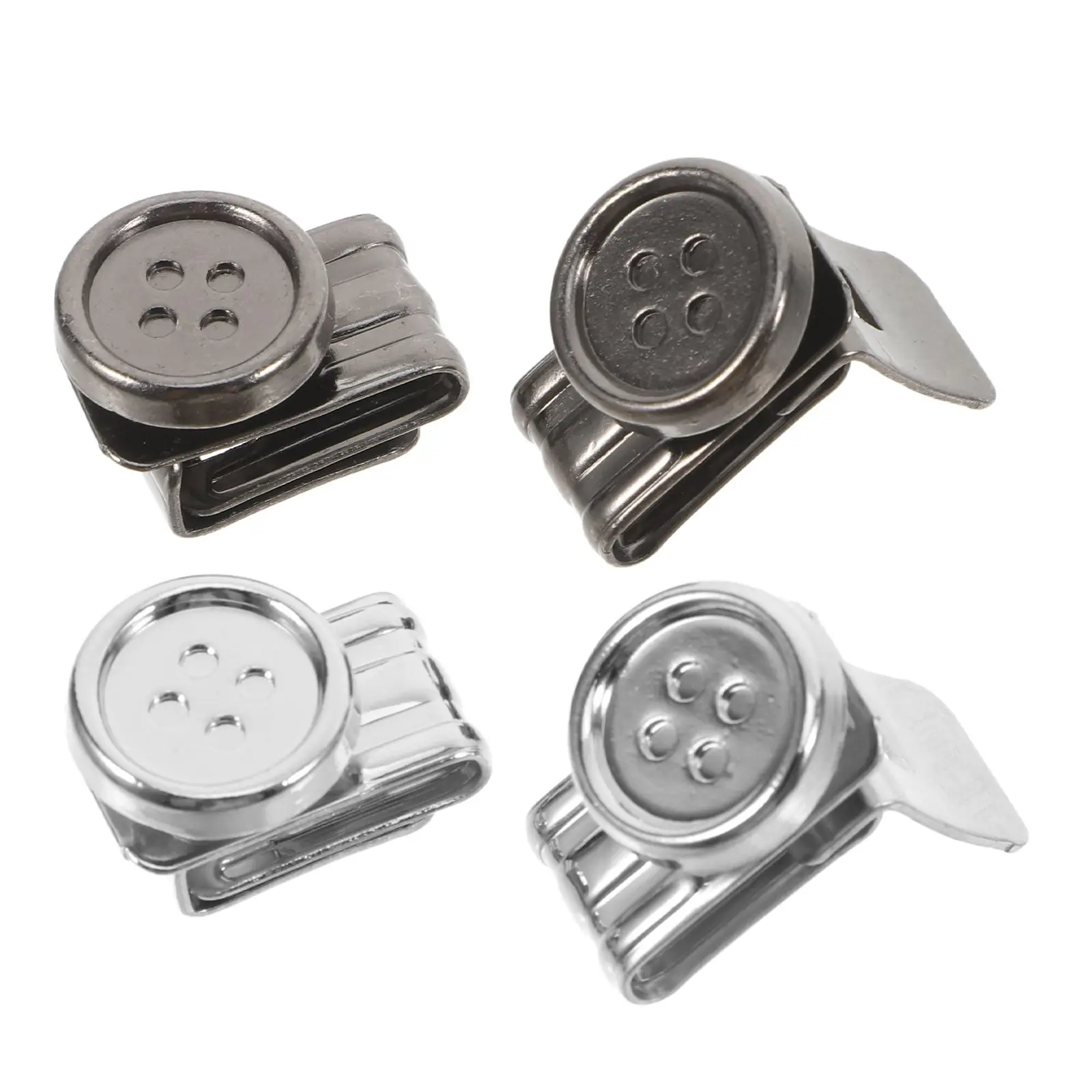

4 Pcs Clips Buttons No Suspenders For Pants Movable Clip On Buttons Sew Movable Pants Jeans Adjustable Wardrobe Accessories