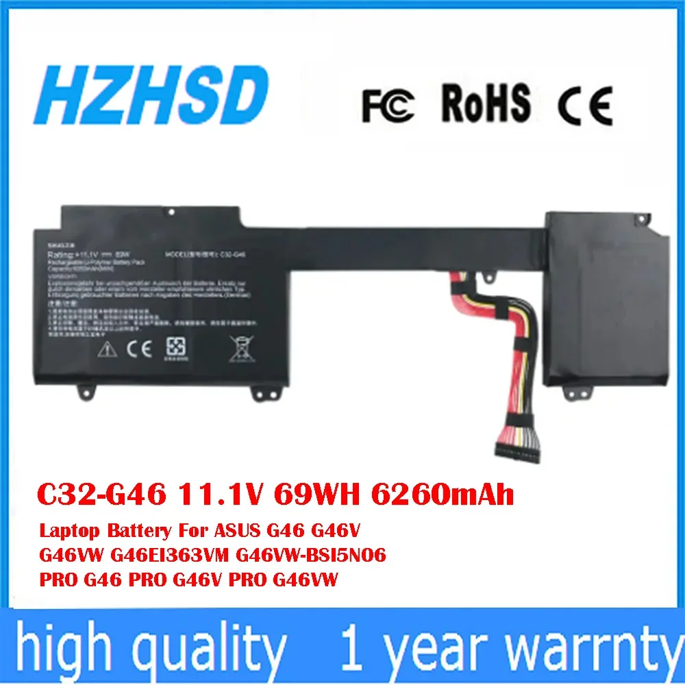 C32-G46 11,1 В 69WH 6260 мАч Аккумулятор для ноутбука ASUS G46 G46V G46VW G46EI363VM G46VW-BSI5N06 PRO G46 PRO G46V PRO G46VW