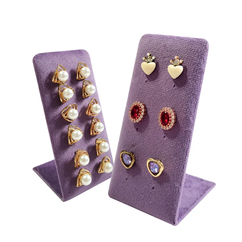 6-Color L-Shaped 6 Pairs Of Stud Earrings Display Stand Jewelry Display Tool Jewelry Display Table Stud Earrings Display Stand