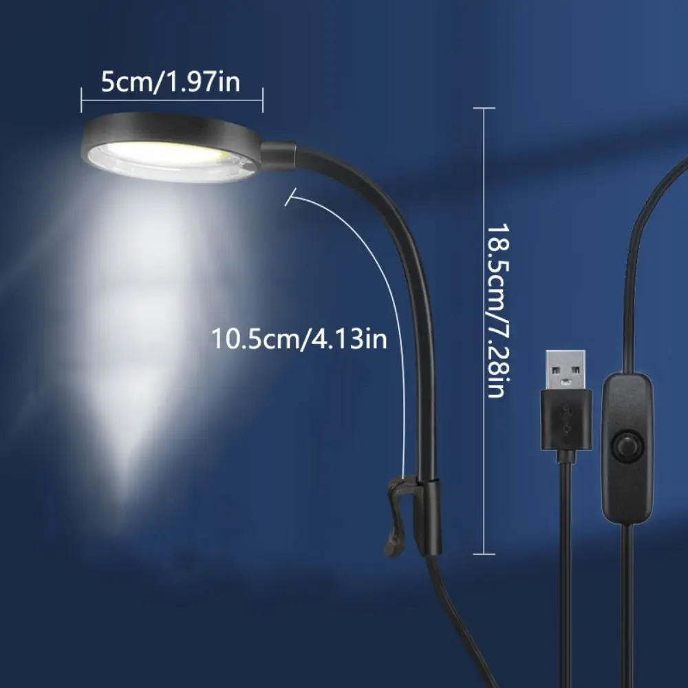 White Light LED Fish Tank Light Rotatable Easy Installation Water Grass Tank Spotlight Energy Saving Clip on