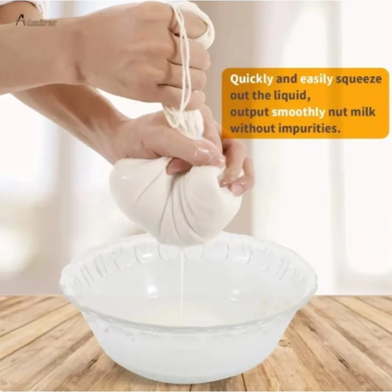 New Reusable Nut Milk Cheese Cloth Cheesecloth Bags for Straining Reusable Cotton Filter Cold Brew Bags Milk Tea Strainers