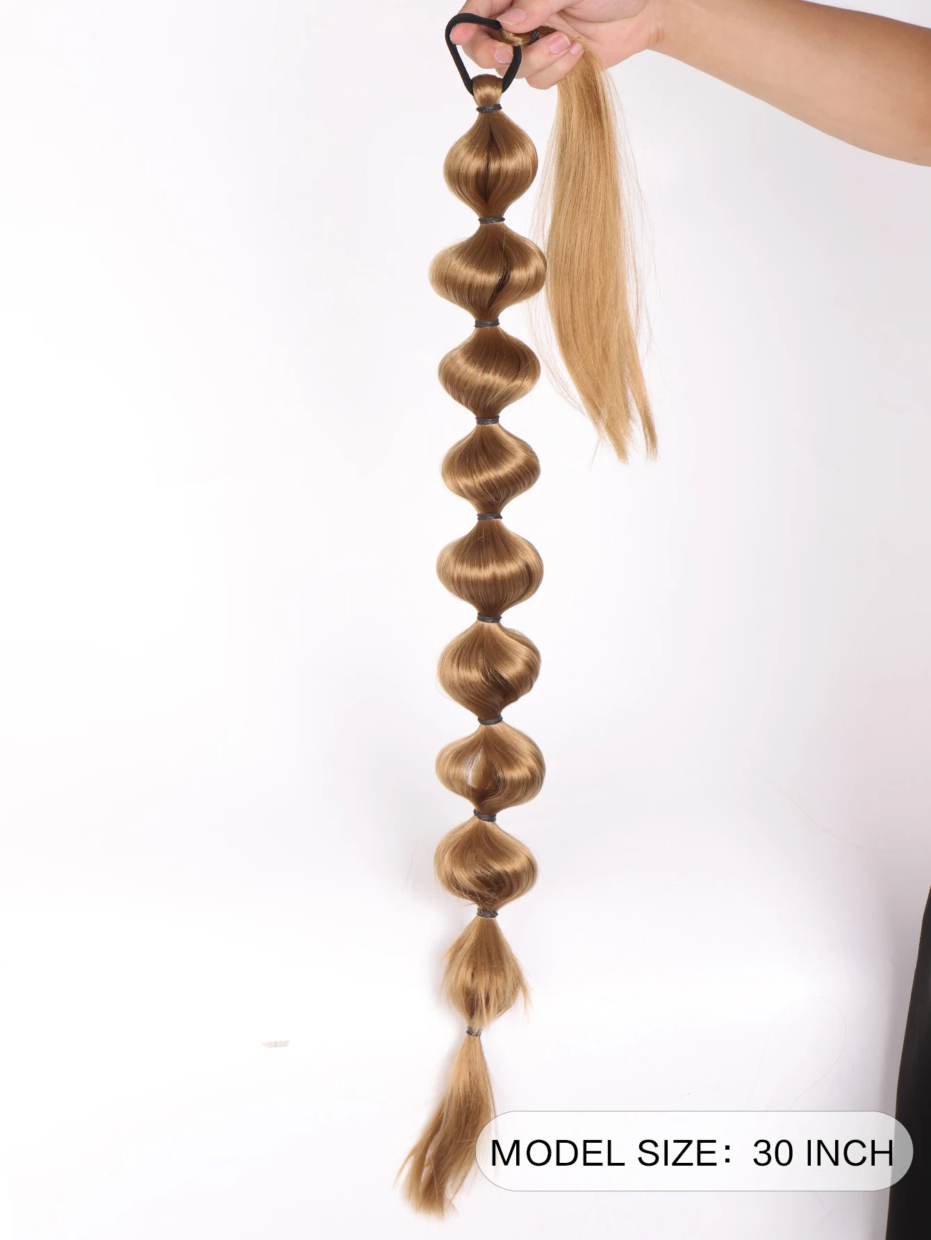 Extensiones de Cabello sintético para mujer, cola de caballo larga con burbujas Afro, 30 pulgadas, linterna envolvente