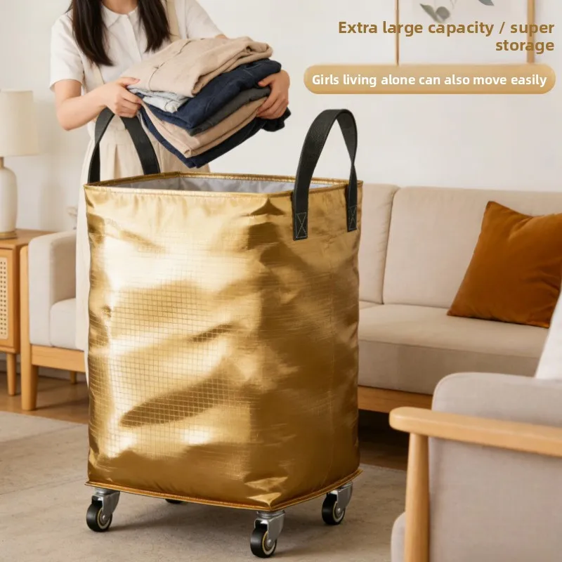 Wheeled Moving Storage Bag Large Capacity Dust‑proof Moisture‑proof Organizer for Moving Quilt Clothes Home Moving Packing Bag