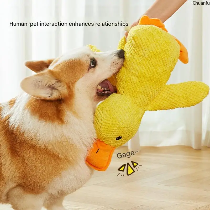 

Duck Dog Toy Squeaky Plush Chew Proof, Pet Sleeping Companion Puppy Boredom Relief Toys (S/M/L Size 2pcs)
