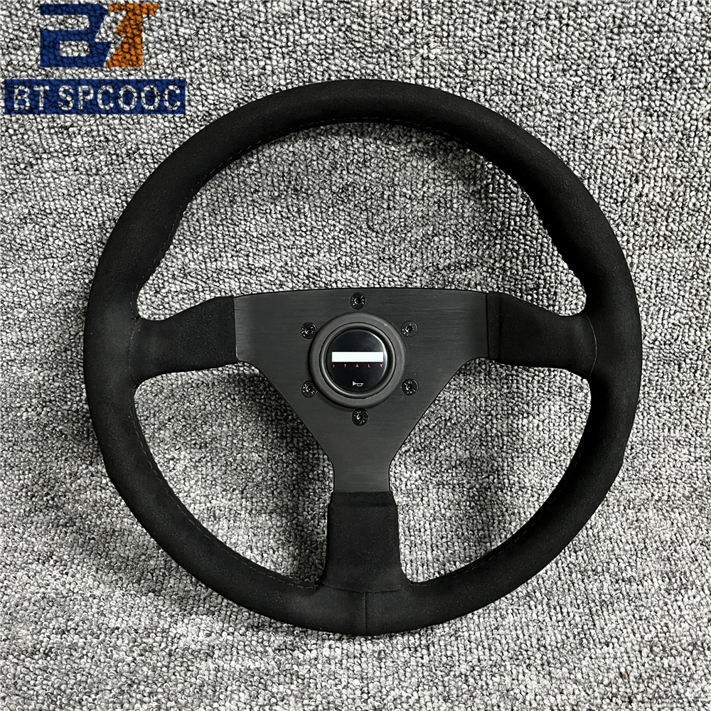 إيطاليا نمط v2 12.5 بوصة 13 بوصة 320 مللي متر عجلة توجيه سيارة JDM سباق الرياضة الانجراف عجلة القيادة الجلد المدبوغ م 250408