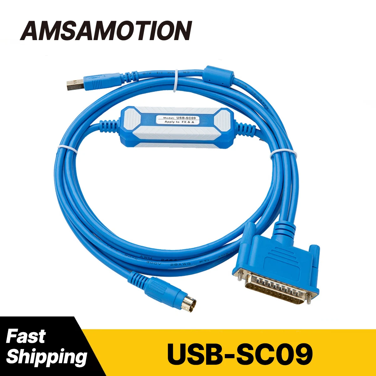 USB-SC09 PLC Programming Cable For Mitsubishi FX0 FX0S FX1S FX0N FX1N FX2N A Series RS232 Download Cable
